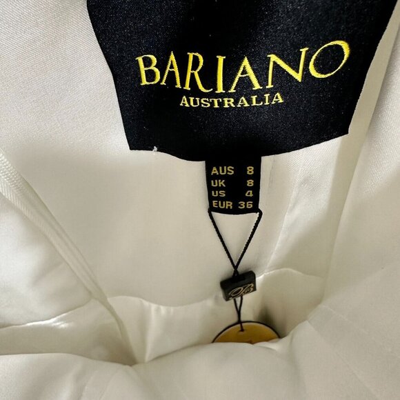 NWT Bariano Georgiana Gown Size 4 White Strapless 3D Flowers Avant Garde Dress - Picture 9 of 11
